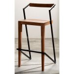 Tabouret de bar empilable avec dossier bois / m�tal 100 cm 48 x 50 x 100 cm