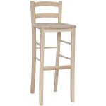 Okaffarefatto - tabouret de bar en bois brut � peindre h 80 cm assise en bois massif