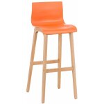 Clp - tabouret en plastique exclusif et moderne avec cadre en bois clair diverses couleurs colore : orange ...