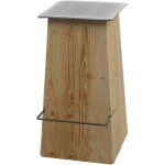 Tabouret de bar hwc - l76 - chaise de bar tabouret de bar - bois massif industriel certifi mvg - naturel ...