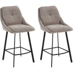 Tabouret de bar lot de 2 chaises de bar haute cuisine avec coussin confortable et pied mtal pour ilot ...