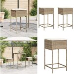 Tabourets de bar jardin avec coussins lot de 2 beige poly rotin - tabouret de jardin - chaise de jardin ... Tabourets de bar jardin avec coussins lot de 2 beige poly rotin - tabouret de jardin - chaise de jardin ...
