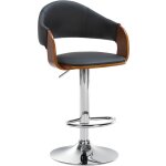 Tabouret de bar nilse en noyer - comme / noir, chrom Tabouret de bar nilse en noyer - comme / noir, chrom