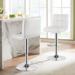 Wowttrelax - tabouret de bar reglable chaises de bar hauteur assise 55 � 75 cm - blanc