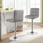 Wowttrelax - tabouret de bar reglable chaises de bar hauteur assise 55 � 75 cm - gris