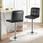Wowttrelax - tabouret de bar reglable chaises de bar hauteur assise 55 � 75 cm - noir