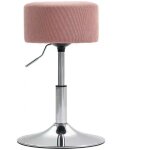 Tabouret de bar pivotant réglable en hauteur - ensemble de 2 roses velours côtelé - avec repose - pieds ... Tabouret de bar pivotant réglable en hauteur - ensemble de 2 roses velours côtelé - avec repose - pieds ...