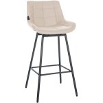 Tabouret de bar pivotant x1 avec repose - pieds revtement en pvc crme pitement  quatre pieds en mtal ...