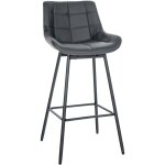 Tabouret de bar pivotant x1 avec repose - pieds revtement en pvc gris fonc pitement  quatre pieds ...