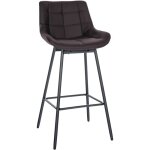 Dcoshop26 - tabouret de bar pivotant x1 avec repose - pieds revtement en pvc marron pitement  quatre ...