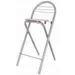 Tabouret de bar pliant de cuisine, repose - pieds haut en ch�ne sonoma