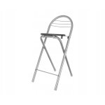 Tabouret de bar pliant de cuisine, repose - pieds haut, noir