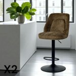 Pier import - tabouret bar r�glable marron avec dossier (lot de 2) iena