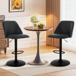 Tabourets de bar rglables et pivotants (lot de 2) - chaises de bar rembourres en simili cuir avec dossier ...