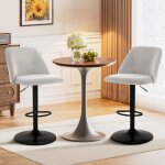 Tabourets de bar rglables et pivotants (lot de 2) - chaises de bar rembourres en simili cuir avec dossier ...