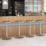 Tabouret de bar rond et pivotant avec repose - pieds hauteur r�glable base non marquante tabouret � hauteur ...