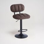 Tabouret de bar en simili - cuir marron avec pied en m�tal noir - roxen