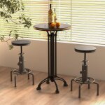 Design in - tabouret bar style industriel vintage r�glable 60 - 75cm repose - pied si�ge rond 360� charge ...