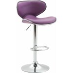 Clp - tabouret de bar las vegas v2 similicuir avec pied en m�tal violet chrome