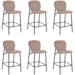 Home deluxe - tabouret de bar en velours celda couleur : marron clair, quantit� : 6