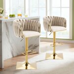 Redom - tabouret de bar vintage avec dossier et repose - pieds, chaise de salle  manger  hauteur de ...