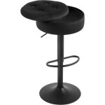 Woltu - tabouret bar tabouret pivotant � 360�, velours + m�tal, noir