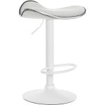 Tabouret de bar x1 assise ergonomique en pvc blanc pied en trompette en m�tal blanc 100005387