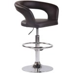 Décoshop26 - tabouret de bar x1 assise moderne en pvc marron pieds et repose - pieds en métal chromé ... Décoshop26 - tabouret de bar x1 assise moderne en pvc marron pieds et repose - pieds en métal chromé ...