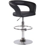 Décoshop26 - tabouret de bar x1 assise moderne en pvc noir pieds et repose - pieds en métal chromé 100004988 ... Décoshop26 - tabouret de bar x1 assise moderne en pvc noir pieds et repose - pieds en métal chromé 100004988 ...