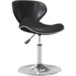 Dcoshop26 - tabouret de bar x1 chaise haute hauteur rglable en pvc noir dec029522