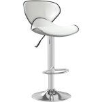 Tabouret de bar x1 chaise haute avec repose - pieds en pvc blanc dec029444