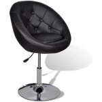 Tabouret de bar x1 chaise lounge hauteur rglable en pvc noir et acier dec029515