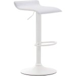 Tabouret de bar x1 design minimaliste hauteur r�glable repose - pieds en pvc blanc et m�tal blanc 100005611 ...