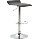 Tabouret de bar x1 design minimaliste hauteur rglable repose - pieds en pvc noir et mtal chrom 100006038 ...