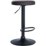 Tabouret de bar x1 design simple hauteur r�glable rev�tement en similicuir noir pieds en m�tal noir 100006398 ...