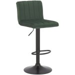 Décoshop26 - tabouret de bar x1 pivotant hauteur réglable assise surpiqué en velours vert et métal noir ... Décoshop26 - tabouret de bar x1 pivotant hauteur réglable assise surpiqué en velours vert et métal noir ...