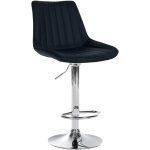 Tabouret de bar x1 réglable en hauteur pivotant à 360° assise en pvc noir couture verticale pied métal ... Tabouret de bar x1 réglable en hauteur pivotant à 360° assise en pvc noir couture verticale pied métal ...