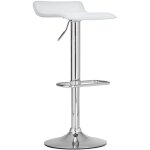 Dcoshop26 - tabouret de bar x1 avec repose - pieds sige pivotant  360 design simple pvc blanc et ...
