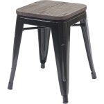 Décoshop26 - tabouret bas avec assise en bois design industriel empilable en métal noir 040005325 Décoshop26 - tabouret bas avec assise en bois design industriel empilable en métal noir 040005325