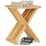 Tabouret bas pliant en bambou, aspect naturel, pliable gain de place, assise enfants, hlp : 42x32x27cm, ...