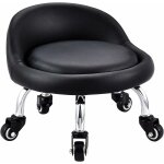 Tabouret bas avec roues, mini tabouret  roulettes pied bas, dossier simili cuir sige faible mtal pitement, ...