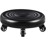 Tabouret bas avec roues, tabouret � roulettes pied bas, simili cuir si�ge faible m�tal pi�tement, banc ...