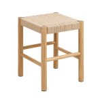 Tabouret en bois et assise tress�e l80 - theo
