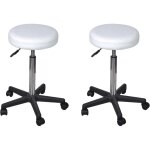 Torana - tabourets de bureau lot de 2 blanc 35, 5x84 cm similicuir Torana - tabourets de bureau lot de 2 blanc 35, 5x84 cm similicuir