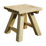 Cerland - tabouret carr en bois 4 pieds karel