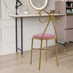 Tabouret de coiffeuse au design papillon, rose fonc�, chaise de maquillage, dossier orn� d'un n?ud rose, ...