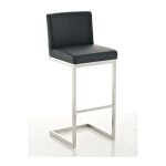 Tabouret de bar paros en similicuir noir