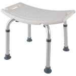 Jeffergarden - tabouret de douche, fabriqu en aluminium, hauteur rglable, tapis antidrapant, dossier, ...