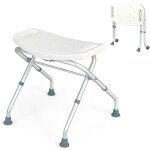 Tabouret de douche antidrapant hauteur rglable 49 - 52, 5 cm, chaise de douche / bain pliable en aluminium ...