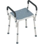 Tabouret de douche - homcom - pour personnes �g�es et handicap�es - accoudoirs, hauteur r�glable, patins ...